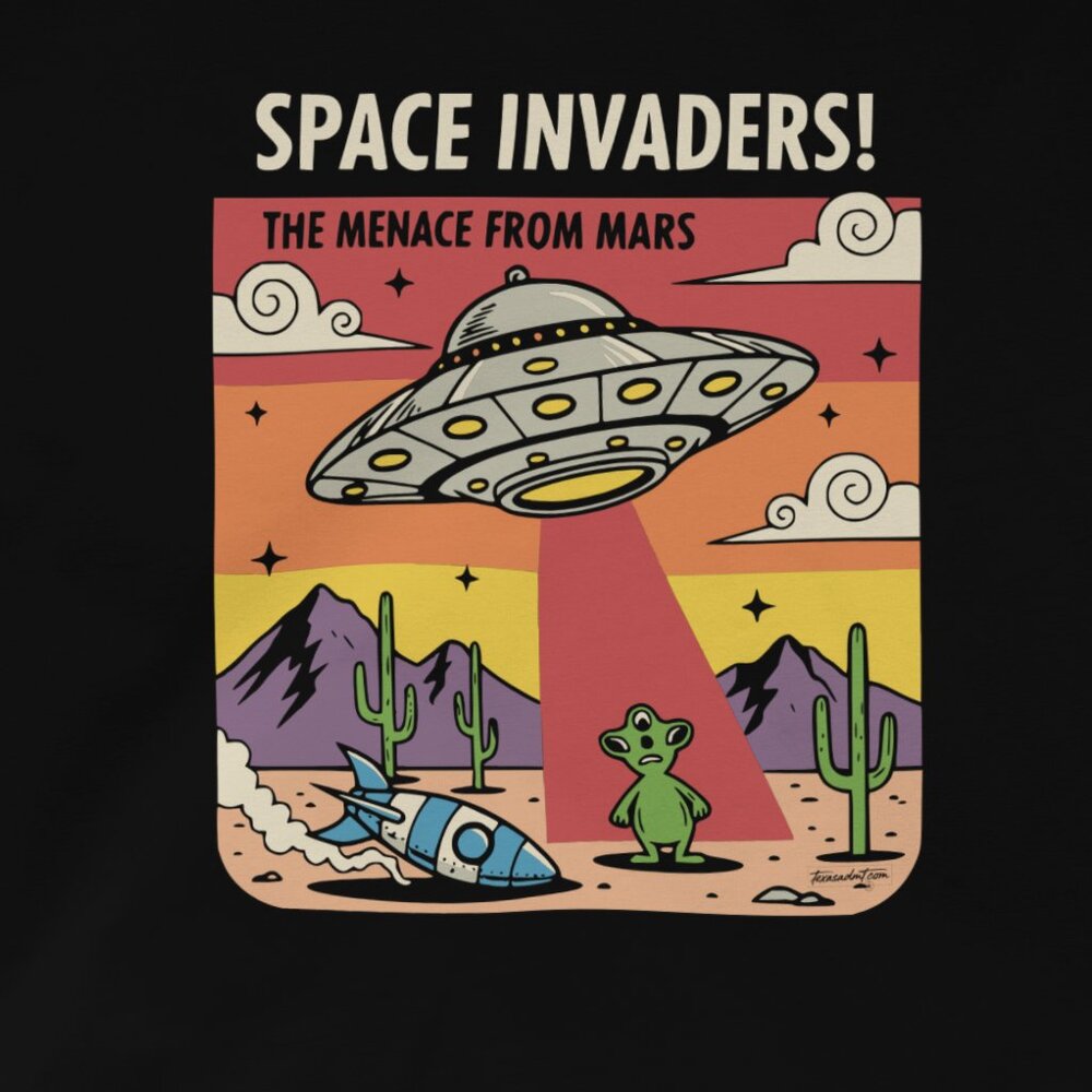 Space Invaders Retro Crop Top – Black